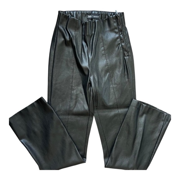 Zara Pants - Zara Women's Black Leather Trousers